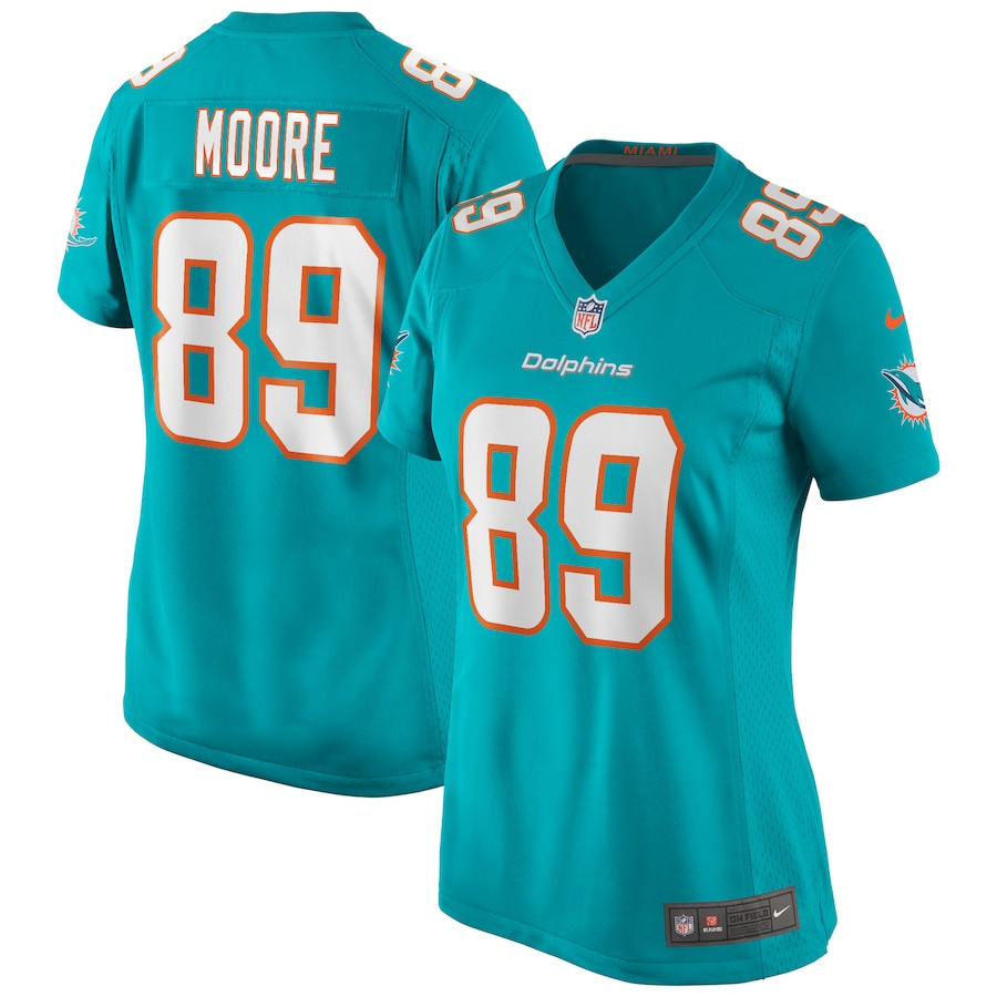 Nat Moore 89 Miami Dolphins Women Game Retired Jersey - Aqua JS7190 nicesnker