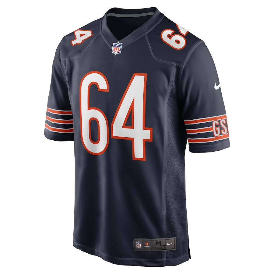 Alternative view of Nate Davis 64 Chicago Bears Game Men Jersey - Navy JS6362 nicesnker