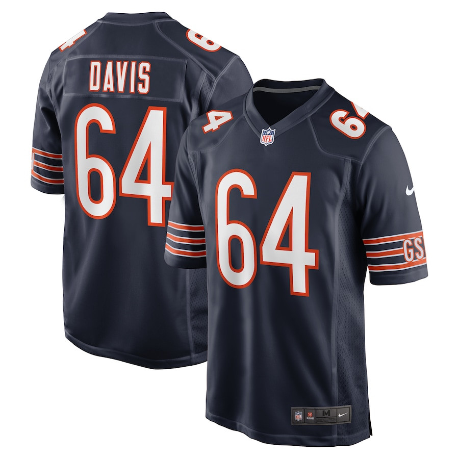 Nate Davis 64 Chicago Bears Game Men Jersey - Navy JS6362 nicesnker
