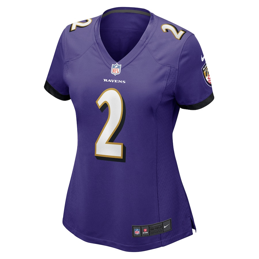 Alternative view of Nate Wiggins 2 Baltimore Ravens Women's Game Jersey - Purple JS4201 nicesnker