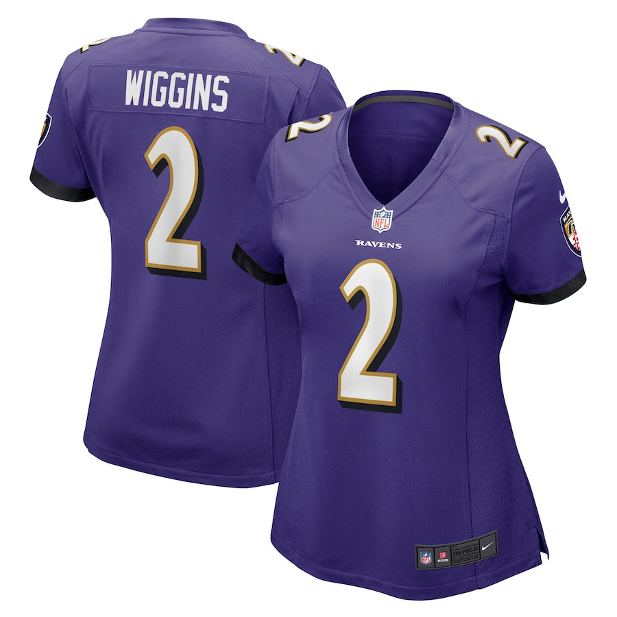 Nate Wiggins 2 Baltimore Ravens Women's Game Jersey - Purple JS4201 nicesnker