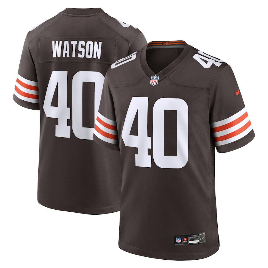 Nathaniel Watson 40 Cleveland Browns Team Game Men Jersey - Brown JS8829 nicesnker