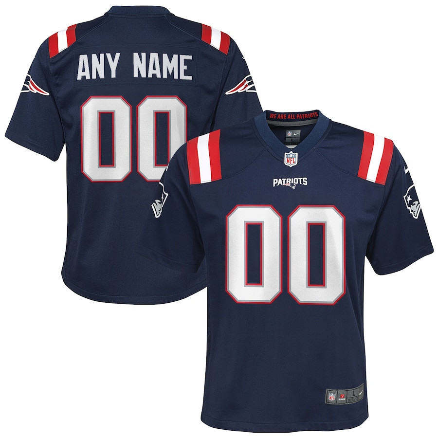 New England Patriots YOUTH Custom Game Jersey - Navy JS2903 nicesnker