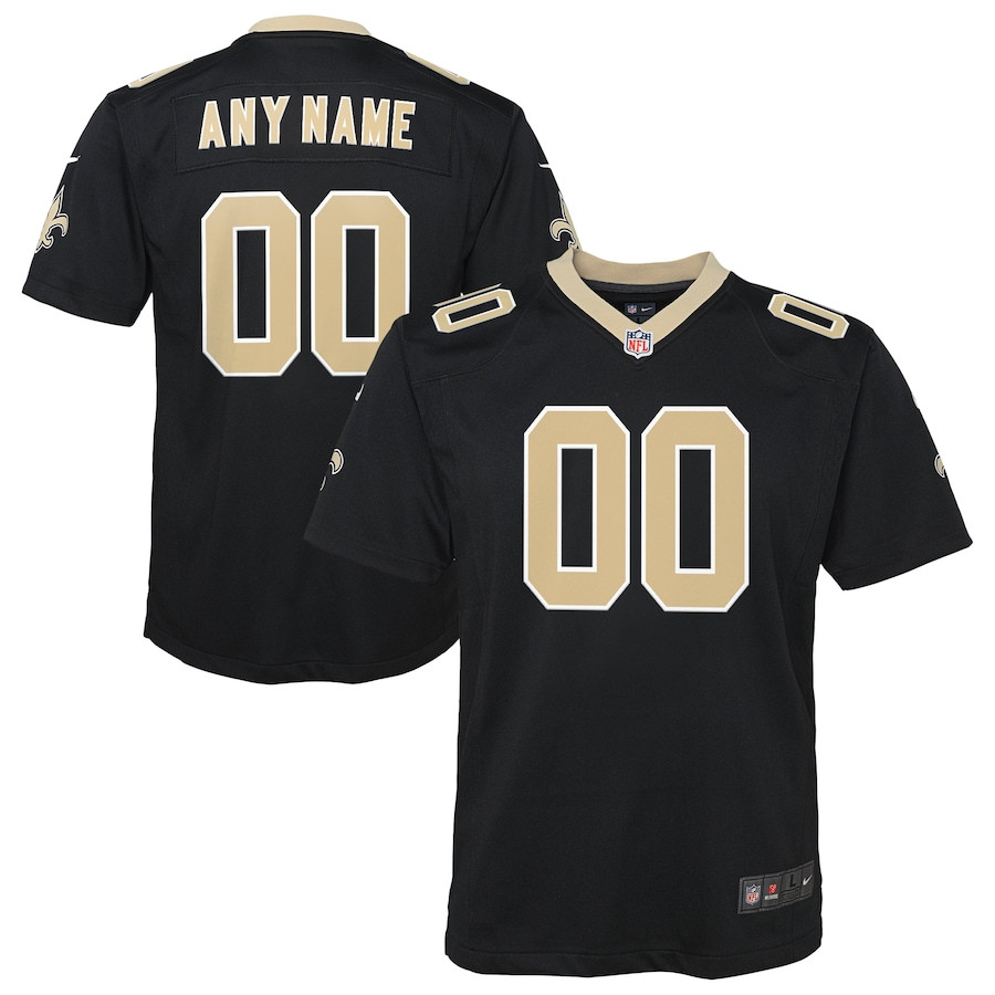 New Orleans Saints Custom Game YOUTH Jersey - Black JS4438 nicesnker