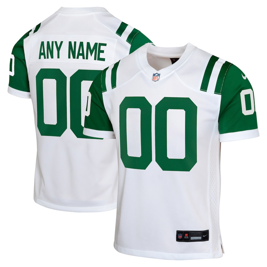 New York Jets Classic Alternate Custom YOUTH Jersey - White JS8608 nicesnker