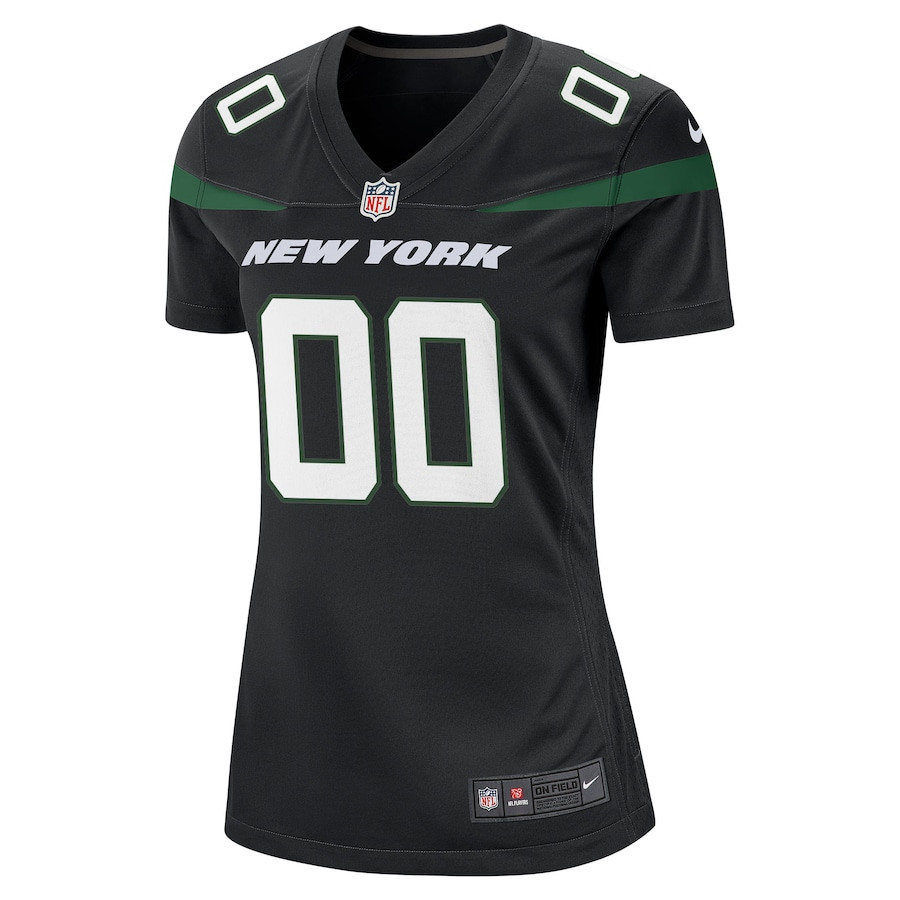 Alternative view of New York Jets Women Alternate Custom Game Jersey - Stealth Black JS7908 nicesnker