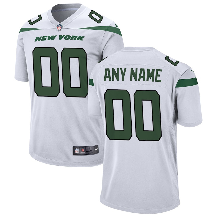 New York Jets YOUTH Custom Game Jersey - White JS1482 nicesnker
