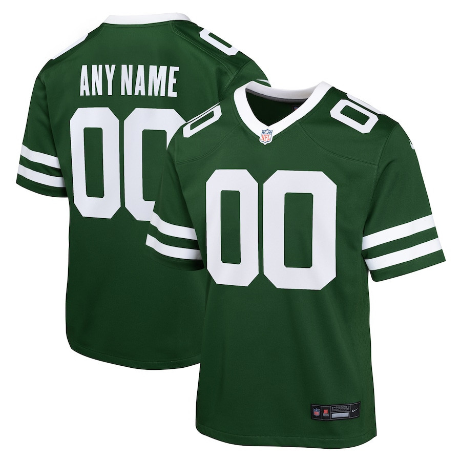 New York Jets Youth Game Jersey Customized, Legacy Green JS4095 nicesnker