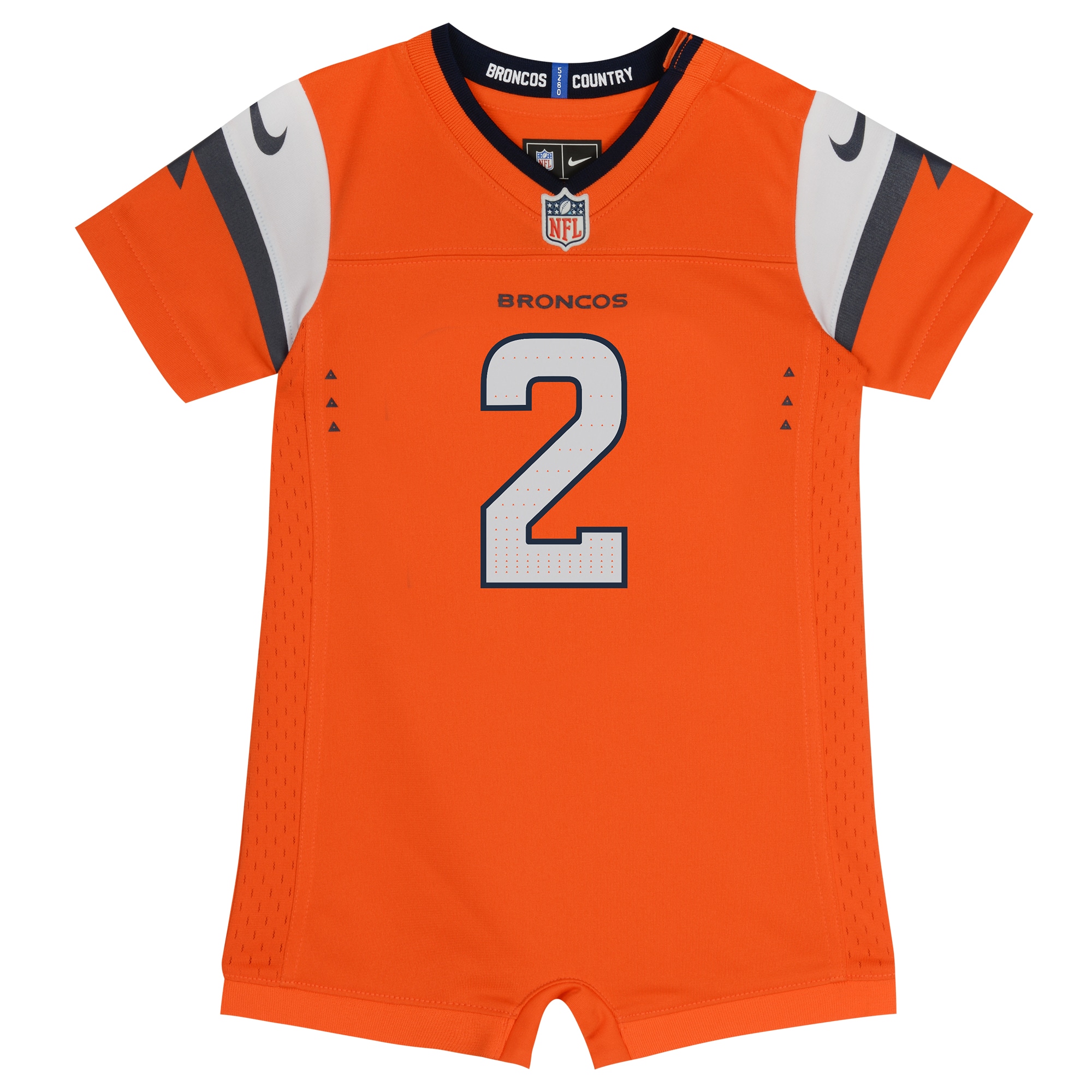 Alternative view of Newborn & Infant Denver Broncos Patrick Surtain II Orange Mile High Collection Game Romper Jersey JS3588 nicesnker