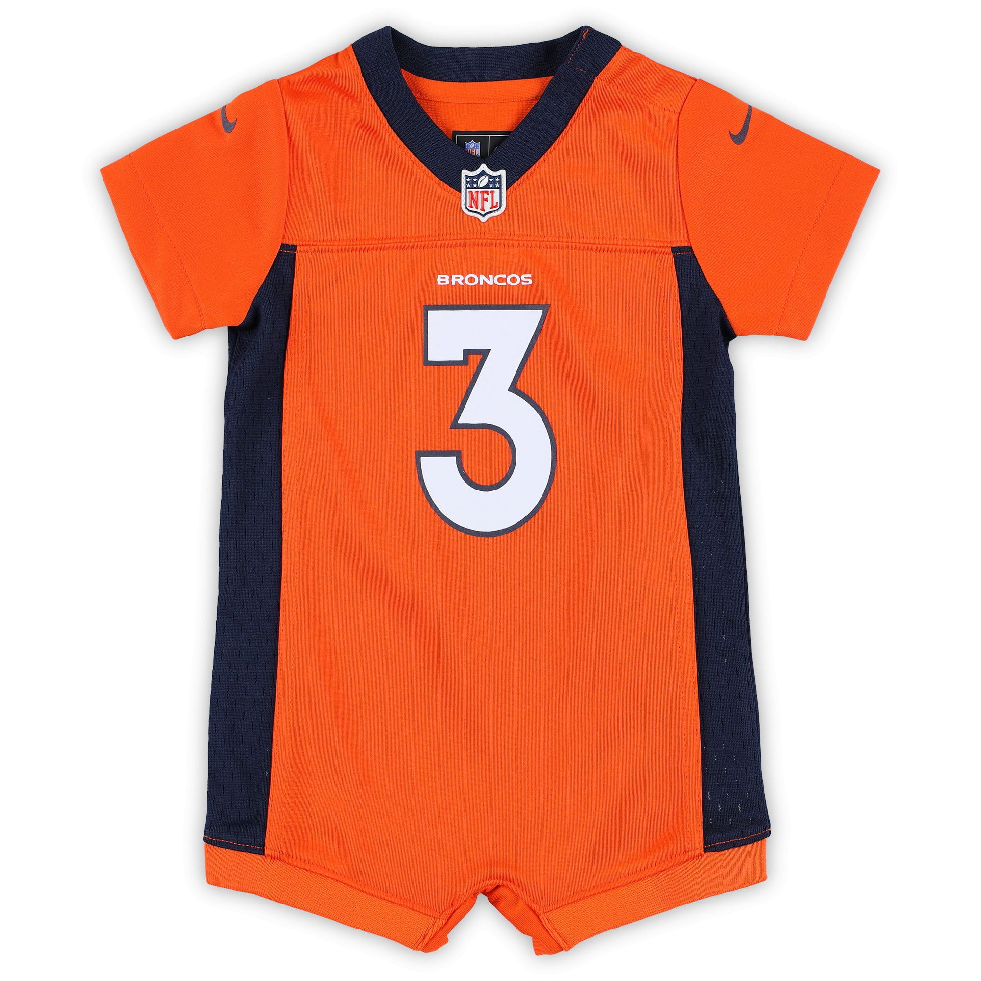 Alternative view of Newborn & Infant Denver Broncos Russell Wilson Orange Game Romper Jersey JS5338 nicesnker
