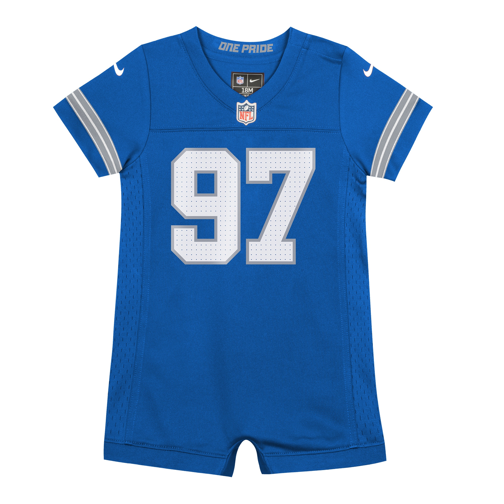 Alternative view of Newborn & Infant Detroit Lions Aidan Hutchinson Blue Game Romper Jersey JS1884 nicesnker