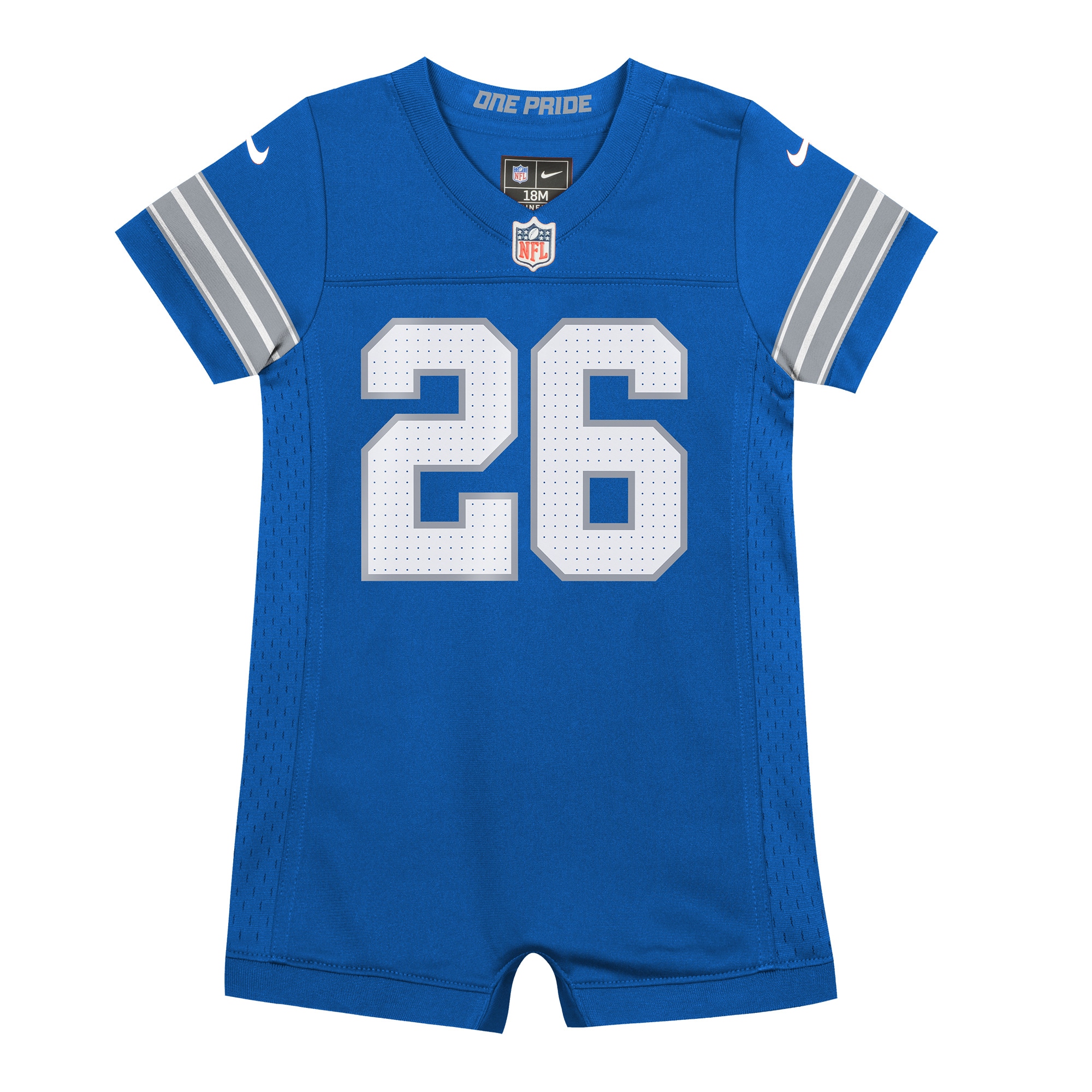 Alternative view of Newborn & Infant Detroit Lions Jahmyr Gibbs Blue Game Romper Jersey JS6394 nicesnker