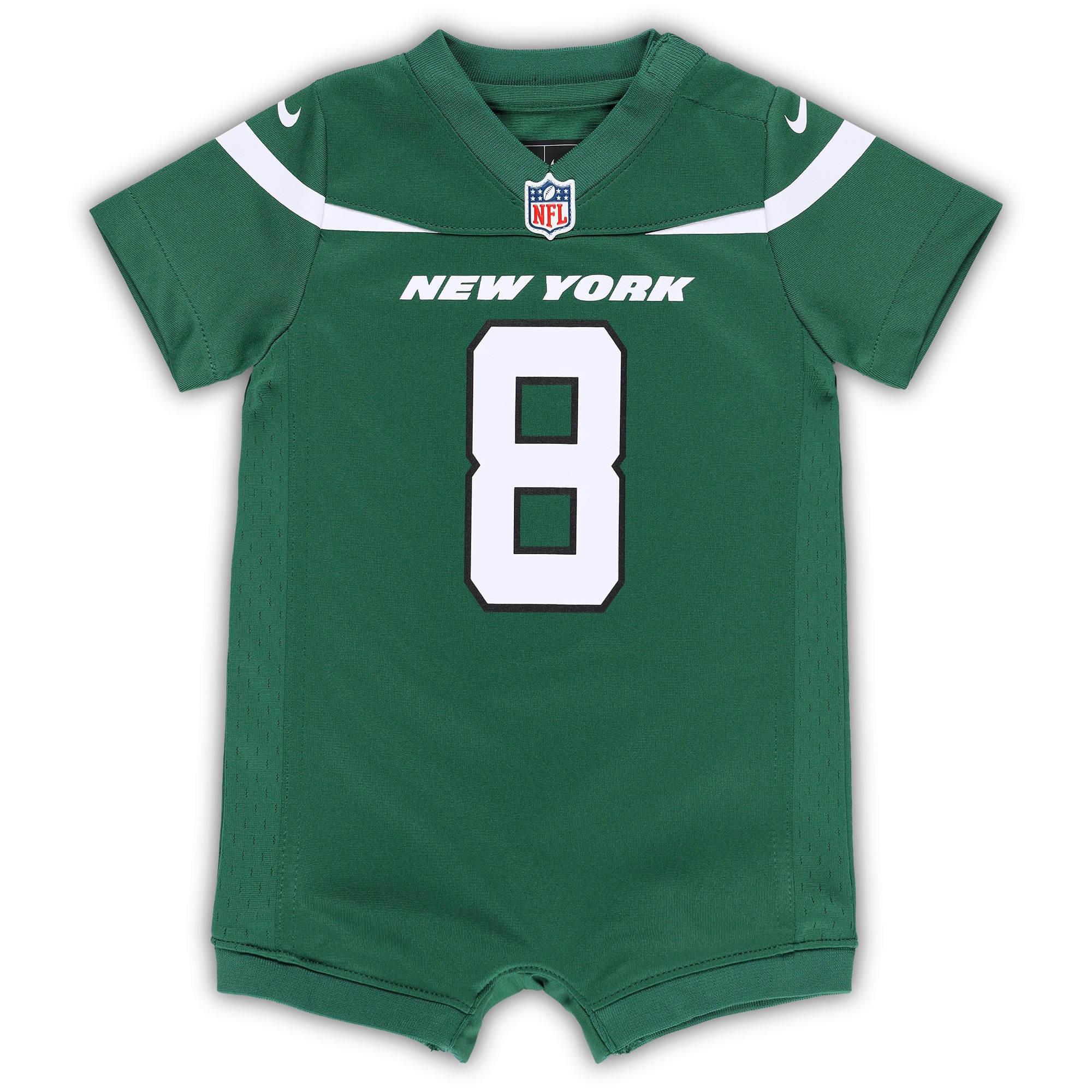 Alternative view of Newborn & Infant New York Jets Aaron Rodgers Green Game Romper Jersey JS8090 nicesnker