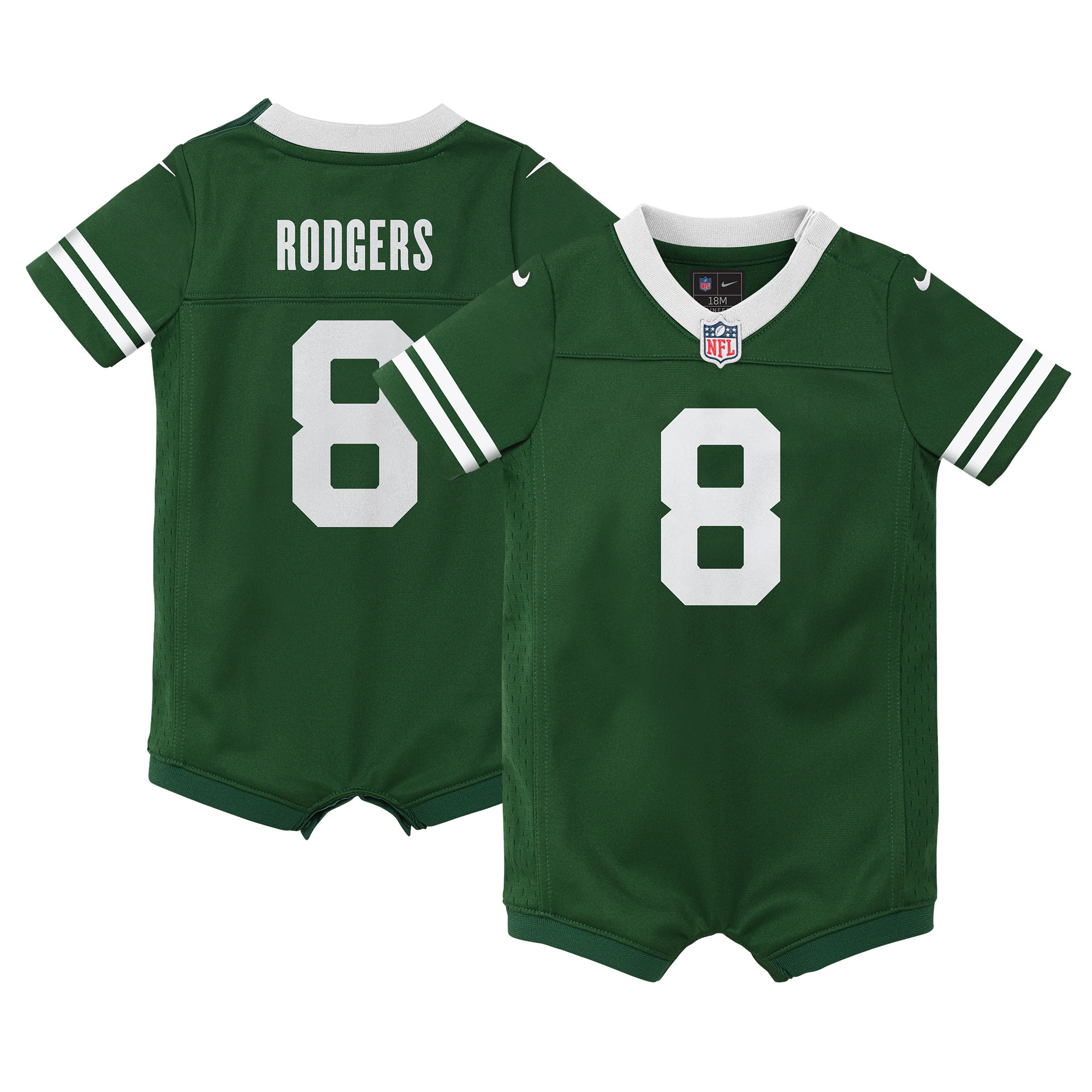 Newborn & Infant New York Jets Aaron Rodgers Legacy Green Game Romper Jersey JS2397 nicesnker