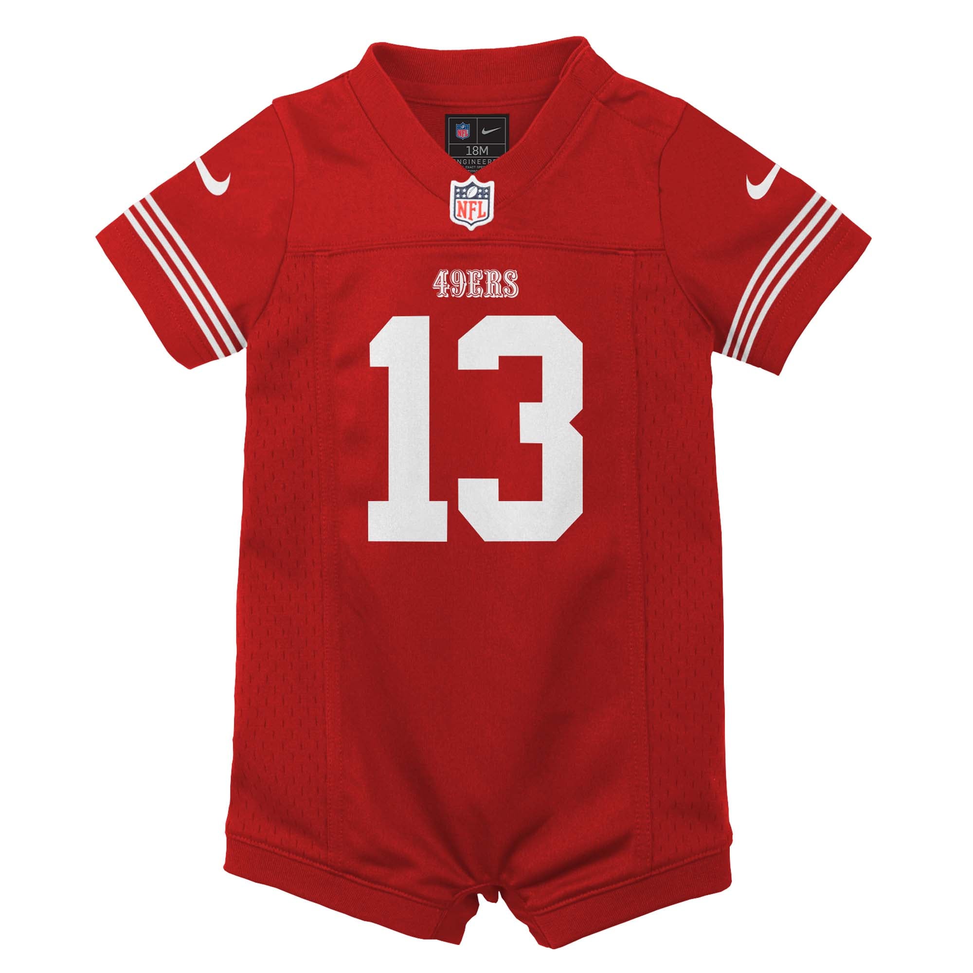 Alternative view of Newborn & Infant San Francisco 49ers Brock Purdy Scarlet Game Romper Jersey JS9763 nicesnker
