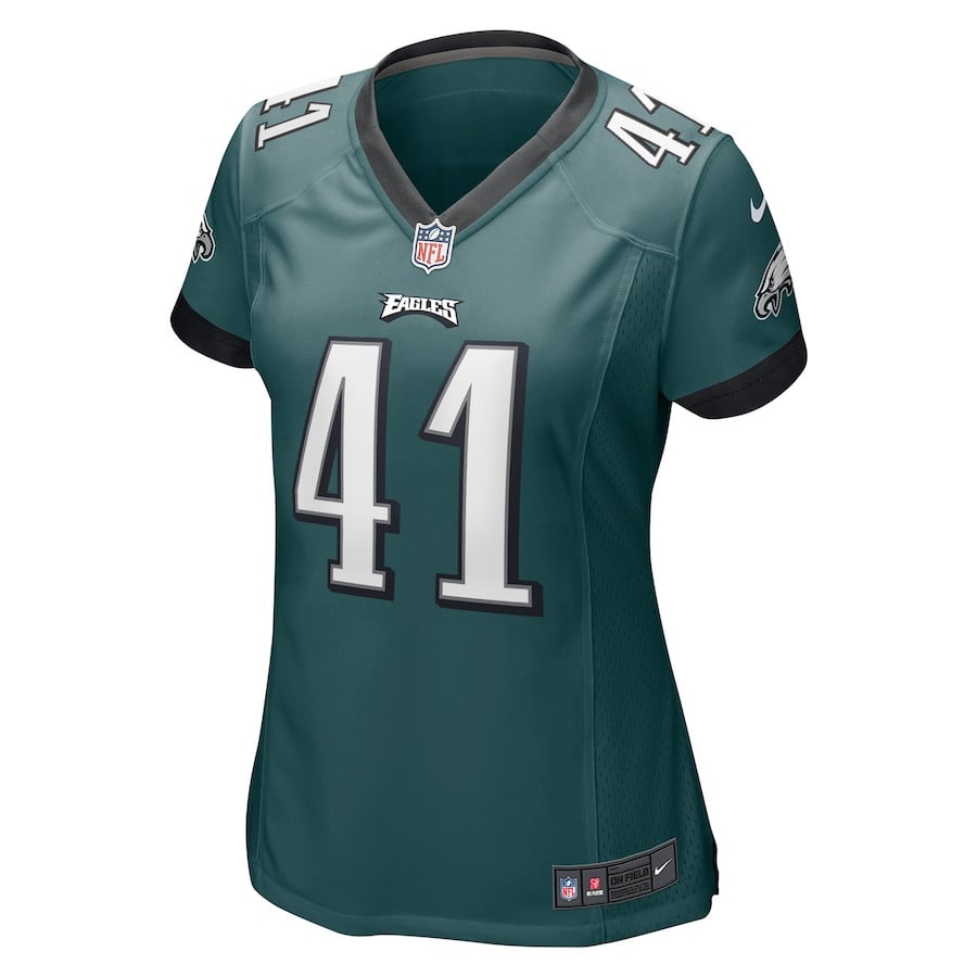 Alternative view of Nicholas Morrow 41 Philadelphia Eagles Women Game Jersey - Midnight Green JS5689 nicesnker