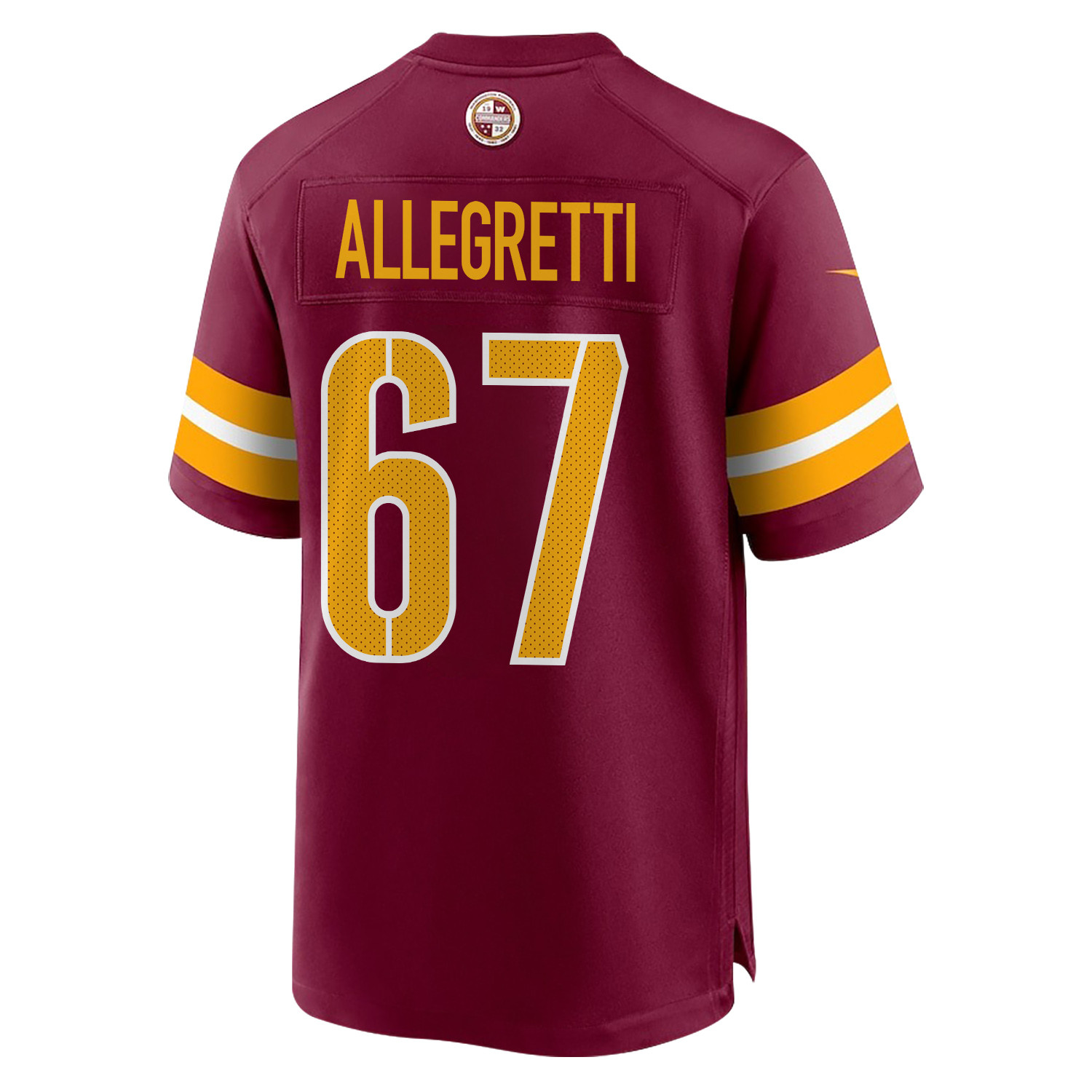 Alternative view of Nick Allegretti 67 Washington Commanders Super Bowl LIX Champions Patch 'New Orleans - A Symphony of Sport' EMBROIDERED Game Men Jersey - Burgundy JS3743 nicesnker