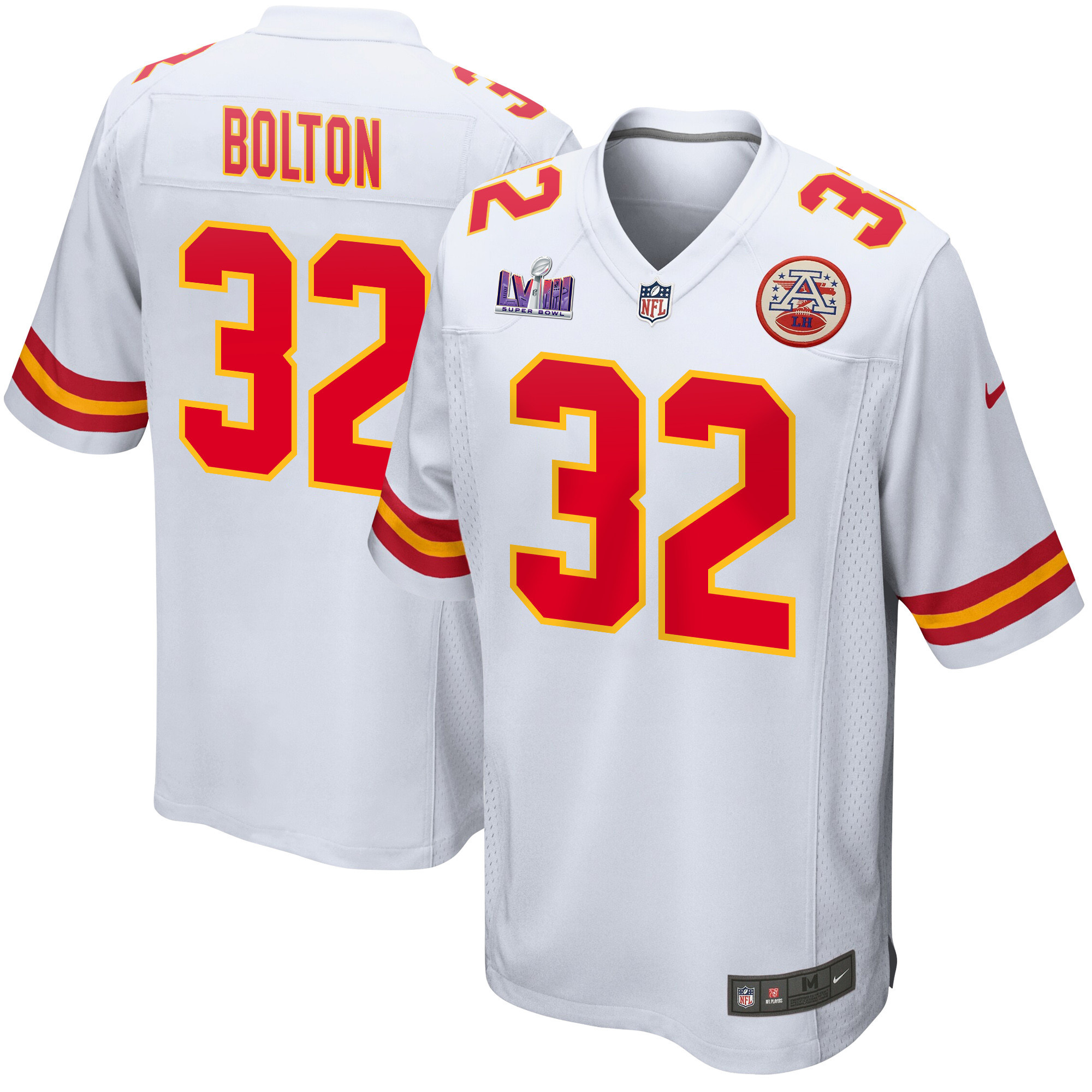 Nick Bolton 32 Kansas City Chiefs Super Bowl LVIII Patch Game Men Jersey - White JS2138 nicesnker