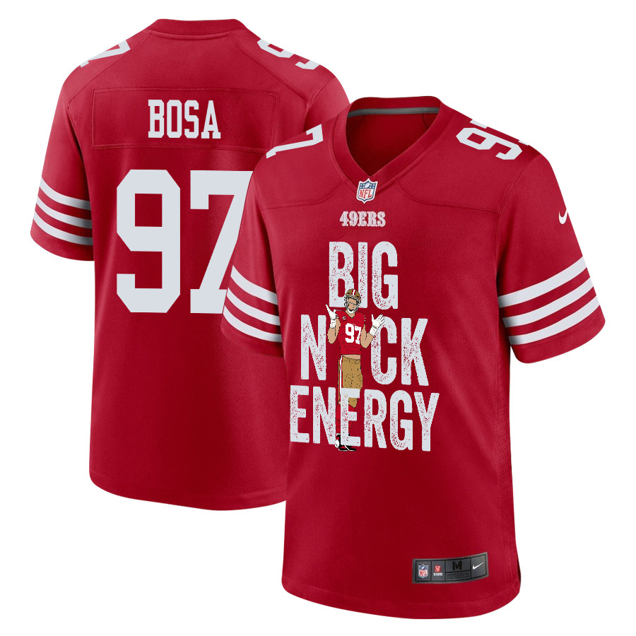 Nick Bosa 97 San Francisco 49ers Big Nick Energy Game Men Jersey - Scarlet JS8260 nicesnker