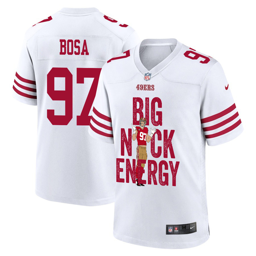 Nick Bosa 97 San Francisco 49ers Big Nick Energy Game Men Jersey - White JS3730 nicesnker