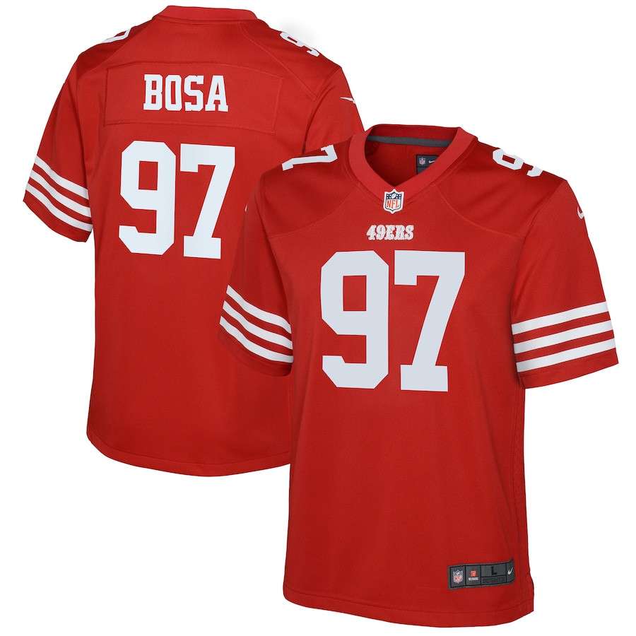 Nick Bosa 97 San Francisco 49ers YOUTH Game Jersey - Scarlet JS2772 nicesnker