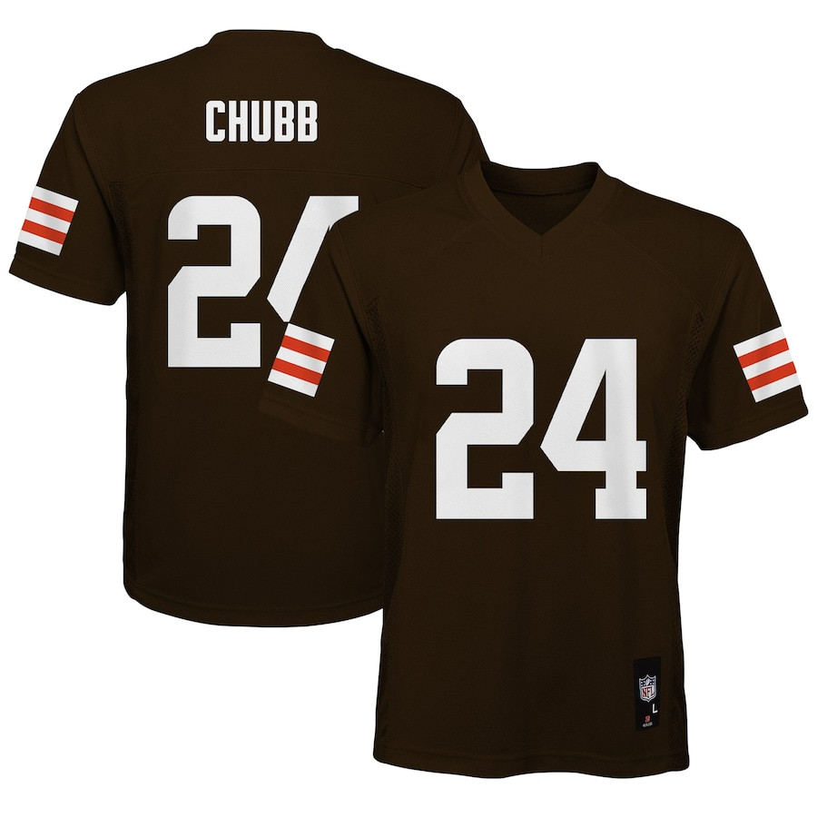 Nick Chubb 24 Cleveland Browns YOUTH Jersey - Brown JS4106 nicesnker