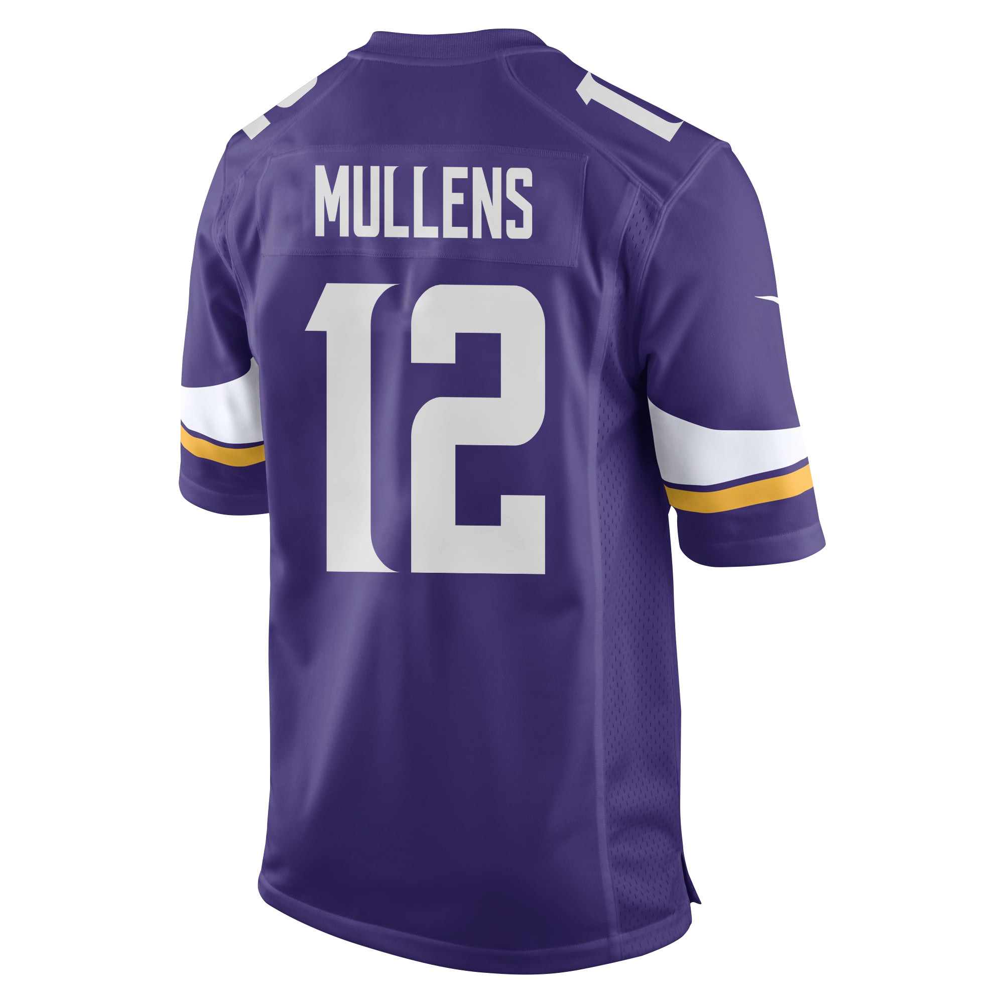 Alternative view of Nick Mullens 12 Minnesota Vikings Super Bowl LIX New Orleans Patch Game Men Jersey - Purple JS3086 nicesnker