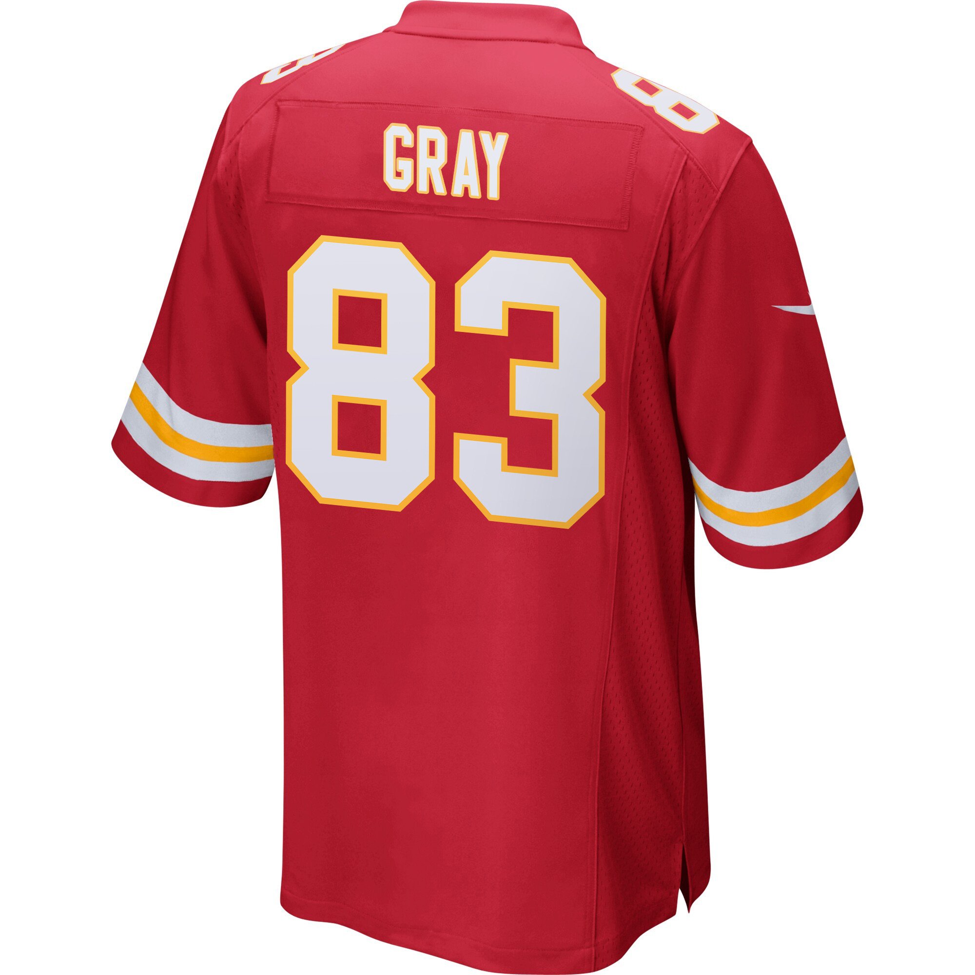 Alternative view of Noah Gray 83 Kansas City Chiefs Super Bowl LIX Champions Patch 'New Orleans - The Ultimate Showdown' EMBROIDERED Game Men Jersey - Red JS5530 nicesnker