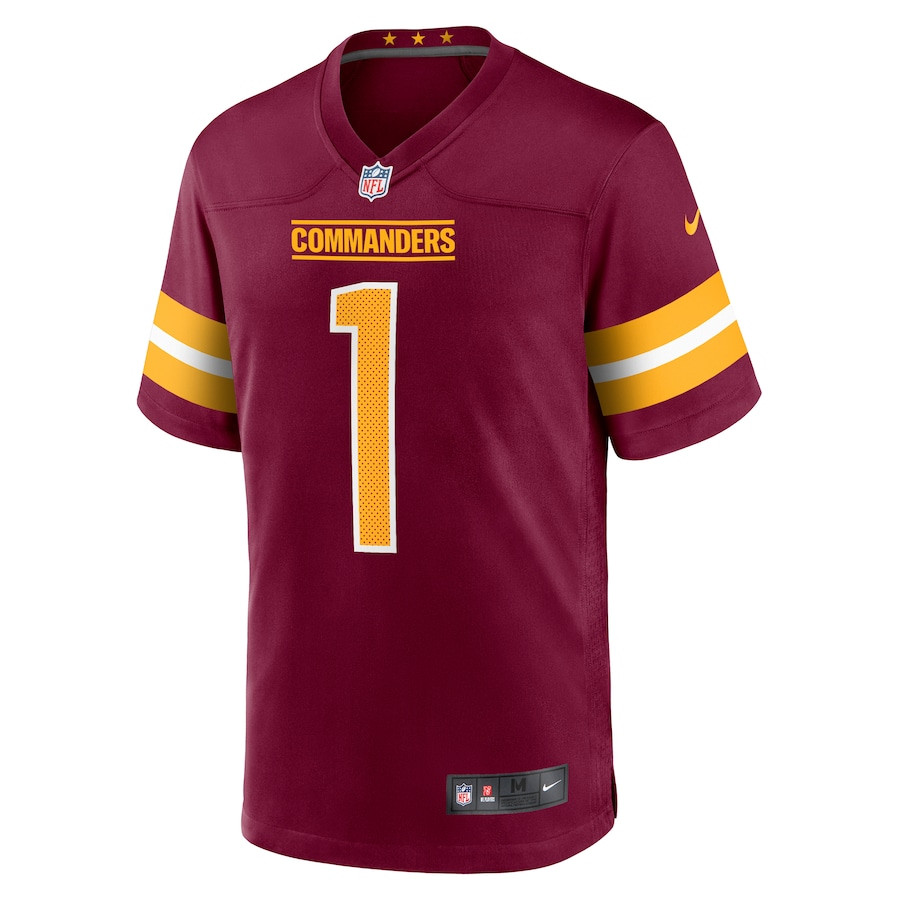 Alternative view of Noah Igbinoghene 1 Washington Commanders Game Men Jersey - Burgundy JS2307 nicesnker