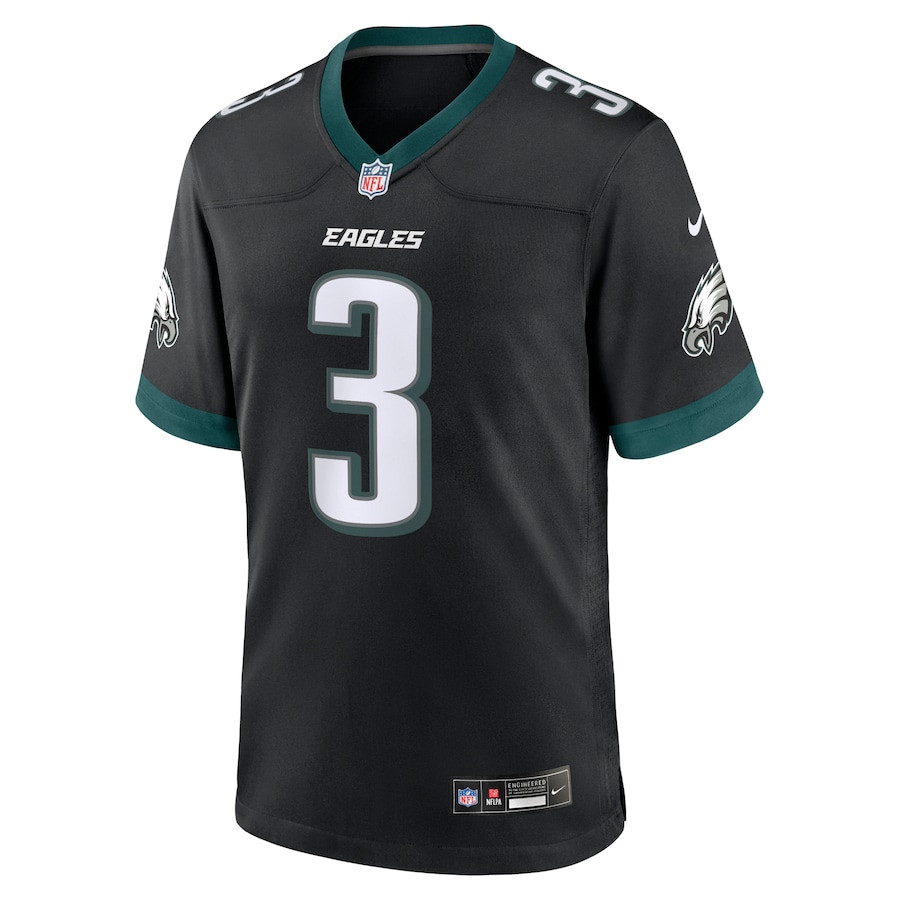Alternative view of Nolan Smith 3 Philadelphia Eagles Alternate Game Men Jersey - Black JS5822 nicesnker