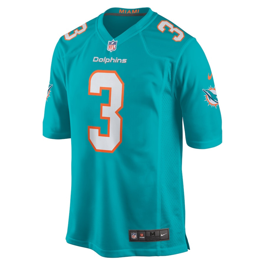 Alternative view of Odell Beckham Jr. 3 Miami Dolphins Game Men Jersey - Aqua JS3689 nicesnker