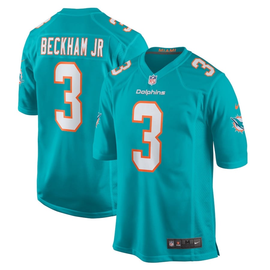 Odell Beckham Jr. 3 Miami Dolphins Game Men Jersey - Aqua JS3689 nicesnker