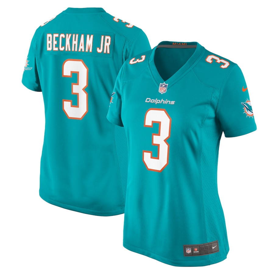 Odell Beckham Jr. 3 Miami Dolphins Women's Game Jersey - Aqua JS9385 nicesnker