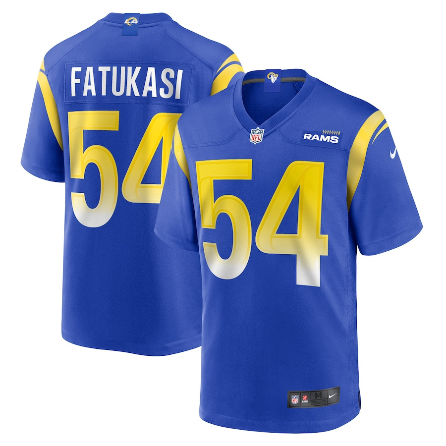 Olakunle Fatukasi 54 Los Angeles Rams Game Men Jersey - Royal JS3643 nicesnker