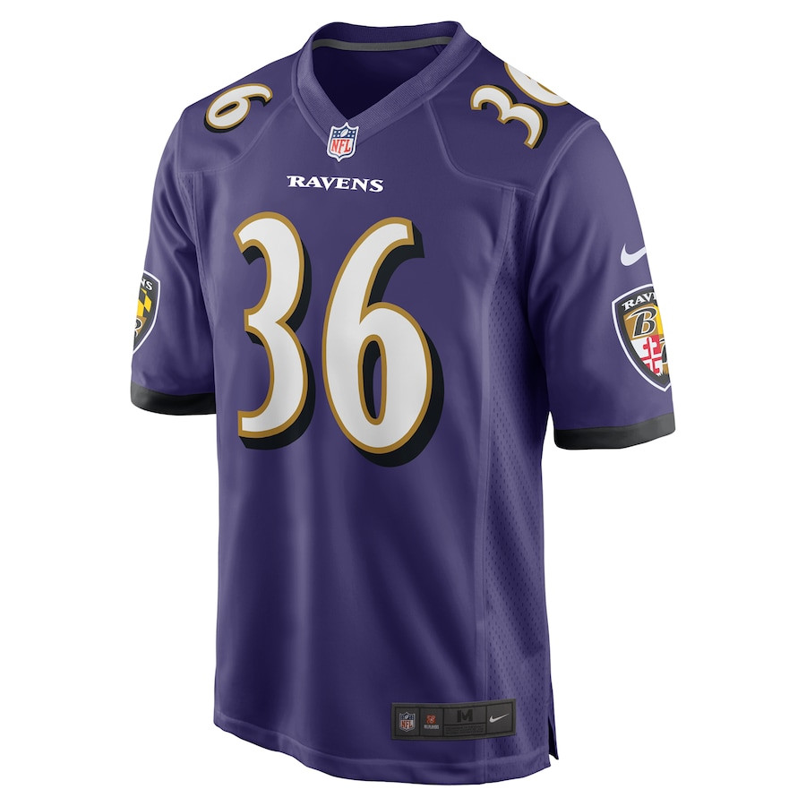Alternative view of Owen Wright 36 Baltimore Ravens Team Game Men Jersey - Purple JS1133 nicesnker