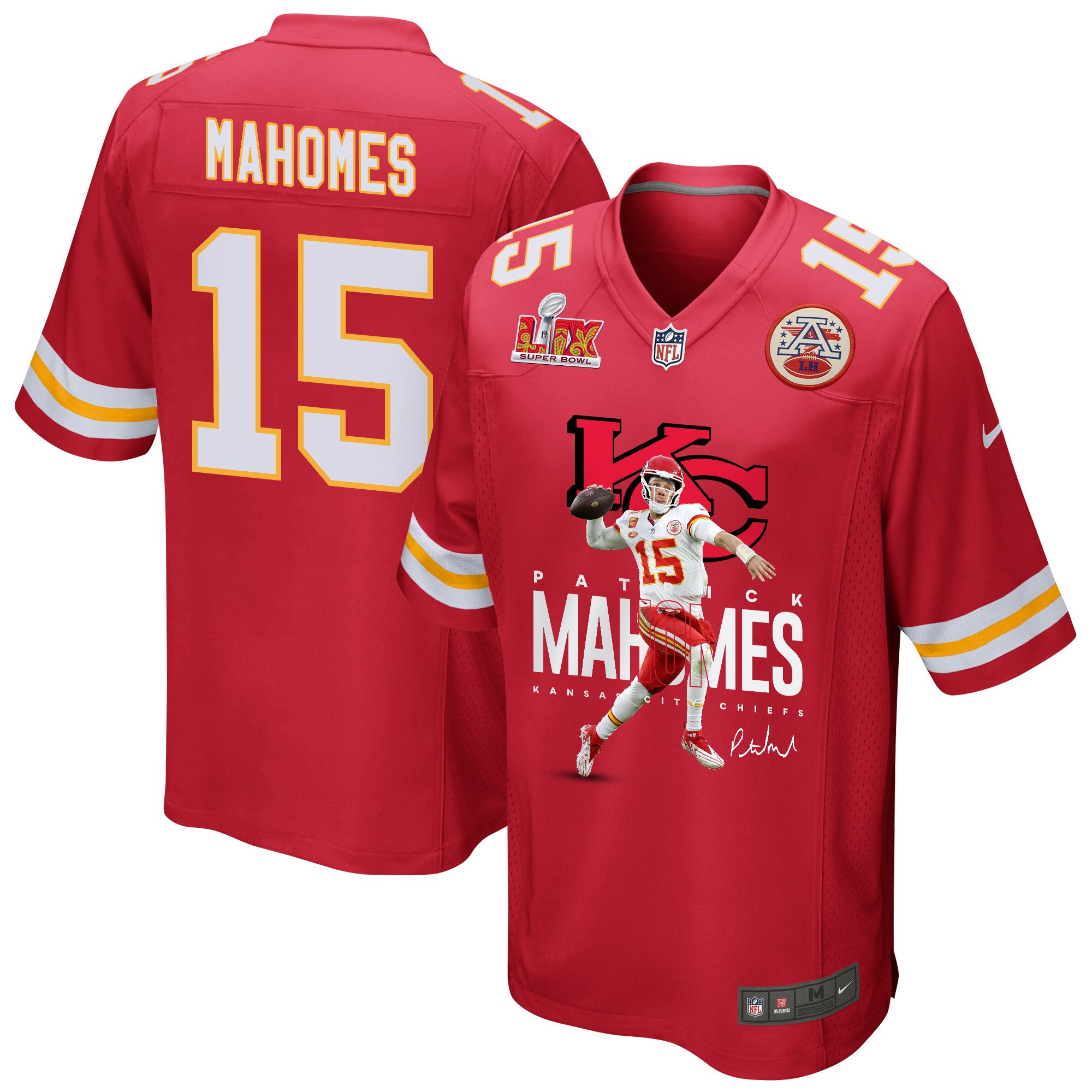 Patrick Mahomes 15 Kansas City Chiefs Magician Game Men Jersey - Red JS5136 nicesnker