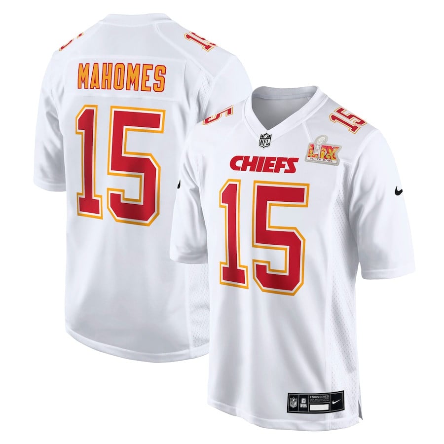 Patrick Mahomes 15 Kansas City Chiefs Super Bowl LIX Fashion Game Jersey - Tundra White JS9424 nicesnker