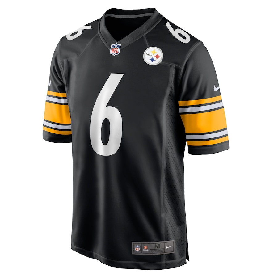 Alternative view of Patrick Queen 6 Pittsburgh Steelers Game Men Jersey - Black JS8037 nicesnker