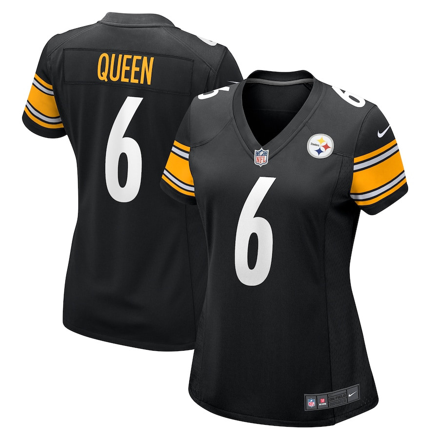 Patrick Queen 6 Pittsburgh Steelers Game Women Jersey - Black JS5949 nicesnker