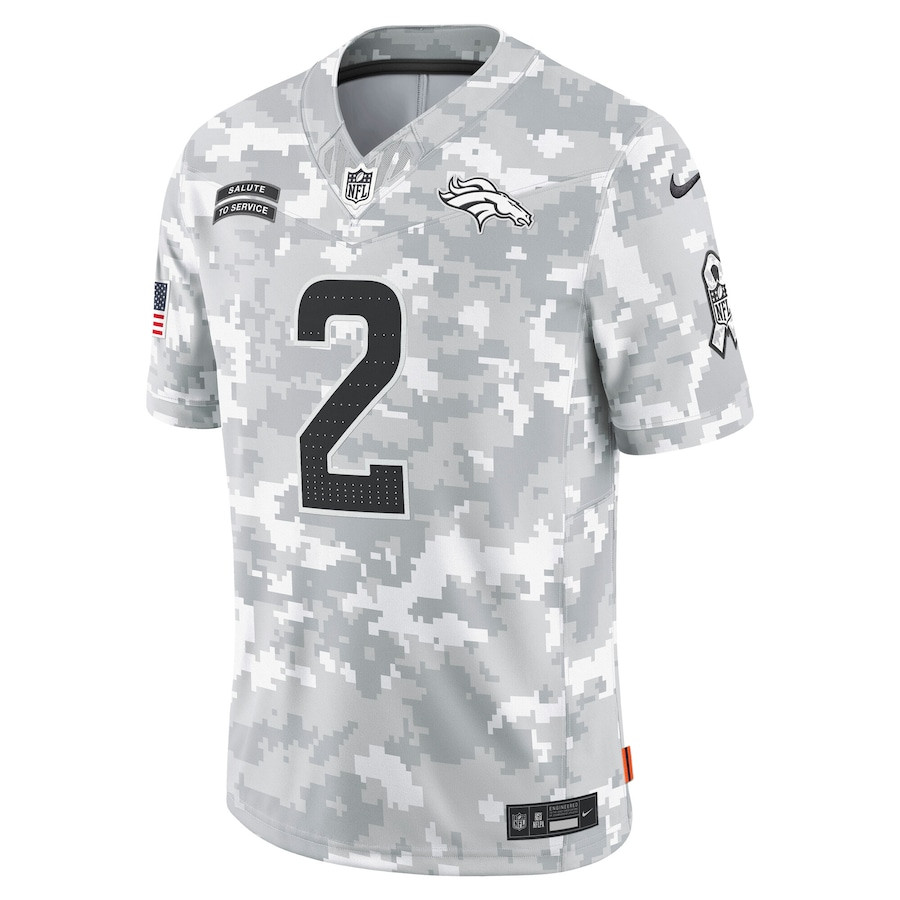 Alternative view of Patrick Surtain II 2 Denver Broncos 2024 Salute to Service Limited Men Jersey - Arctic Camo JS8052 nicesnker