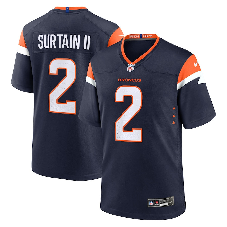 Patrick Surtain II 2 Denver Broncos Alternate Game Men Jersey - Navy JS7209 nicesnker