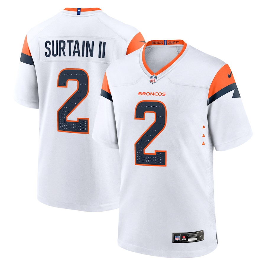 Patrick Surtain II 2 Denver Broncos Game Men Jersey - White JS3986 nicesnker