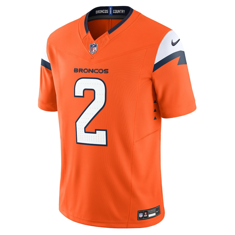 Alternative view of Patrick Surtain II 2 Denver Broncos Vapor F.U.S.E. Limited Men Jersey - Orange JS8955 nicesnker