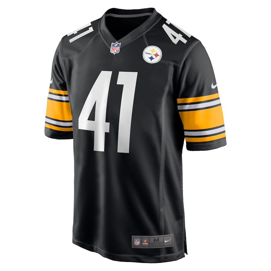 Alternative view of Payton Wilson 41 Pittsburgh Steelers Game Men Jersey - Black JS4201 nicesnker
