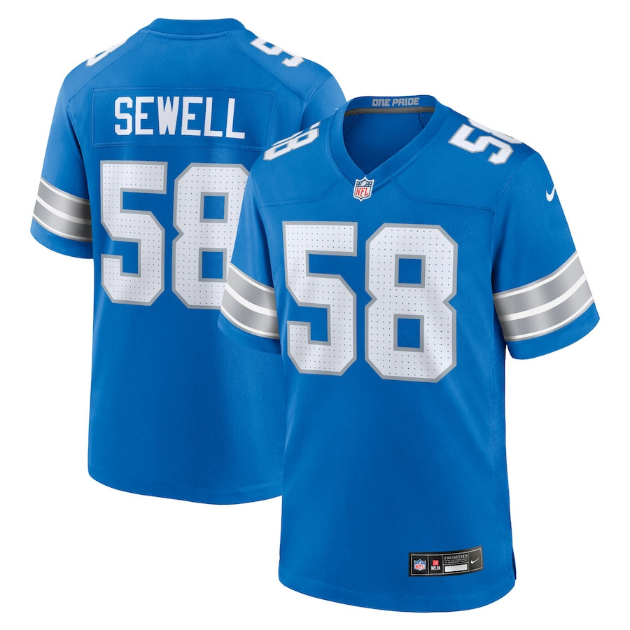 Penei Sewell 58 Detroit Lions Game Jersey - Blue, Men JS6464 nicesnker