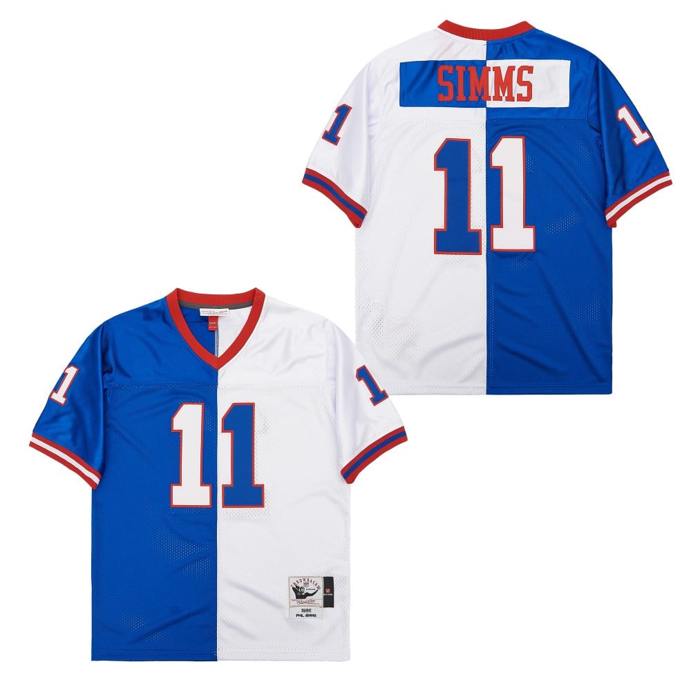 Phil Simms 11 New York Giants Two-Toned Throwback Men Jersey - Blue/White JS1923 nicesnker