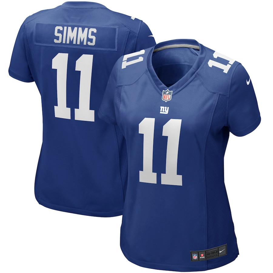 Phil Simms 11 New York Giants Women Game Retired Jersey - Royal JS1864 nicesnker