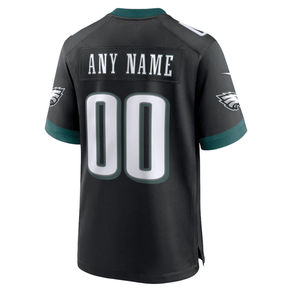 Philadelphia Eagles NFC Championship Patch Alternate Game Men Custom Jersey - Black JS2112 nicesnker - Image 3