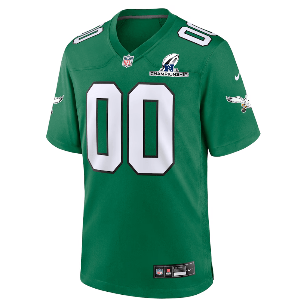 Alternative view of Philadelphia Eagles NFC Championship Patch Alternate Game Men Custom Jersey - Kelly Green JS1872 nicesnker