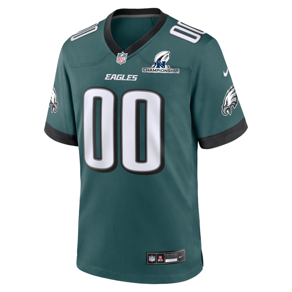Alternative view of Philadelphia Eagles NFC Championship Patch Game Men Custom Jersey - Midnight Green JS3634 nicesnker